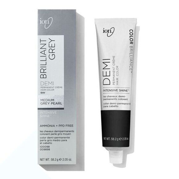 Brilliant Grey 6AV Medium Grey Pearl Demi Permanent Crème Hair Color - Picture 1 of 2